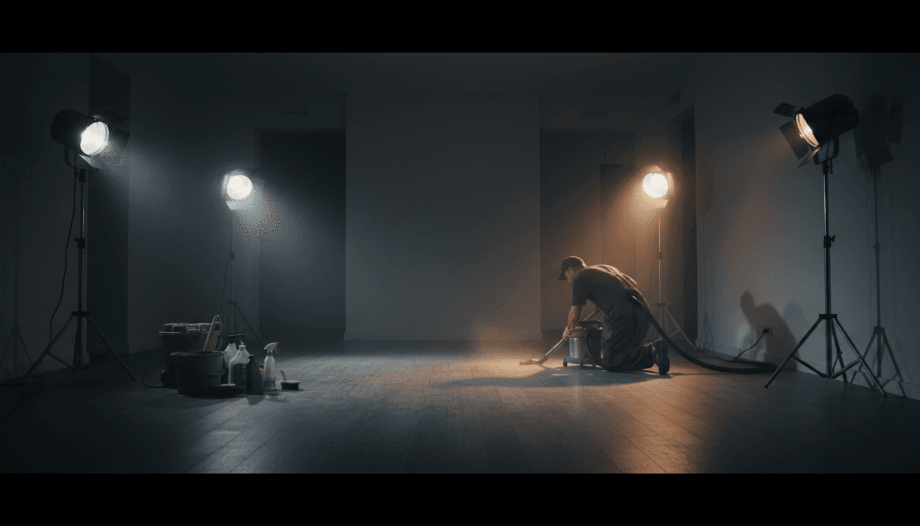 Diepreinigung van woonkamer met stofzuiger