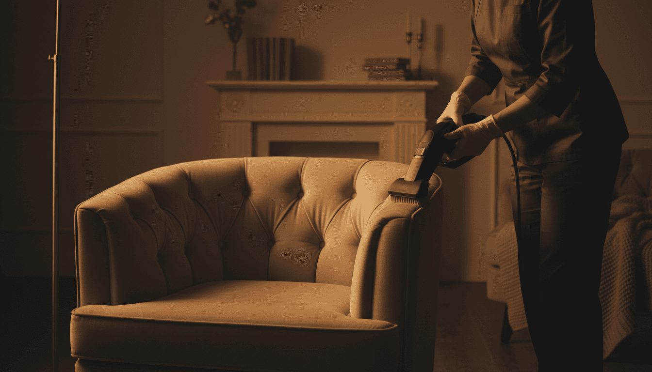 Vakkundige armleunstelreiniging voor gevoelige stoffen